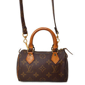 Louis Vuitton Monogram 2way Leather Speedy Bag Brown